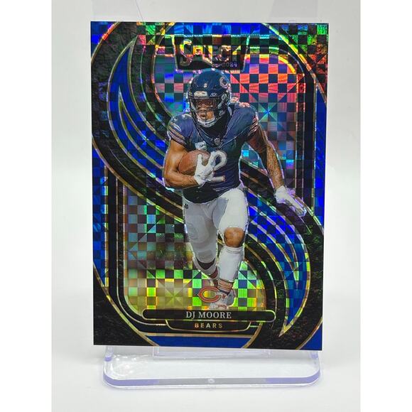 2024 Panini Select DJ Moore Premier Level Blue Power Prizm 67/175 Chicago Bears - Picture 1 of 2